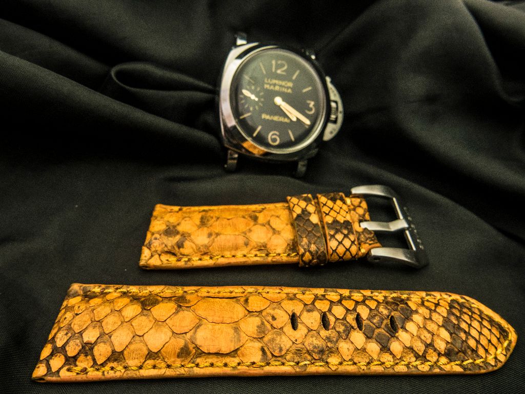 YELLOW PYTHON LEATHER STRAP - Lac Crado