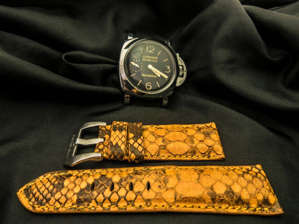 YELLOW PYTHON LEATHER STRAP - Lac Crado