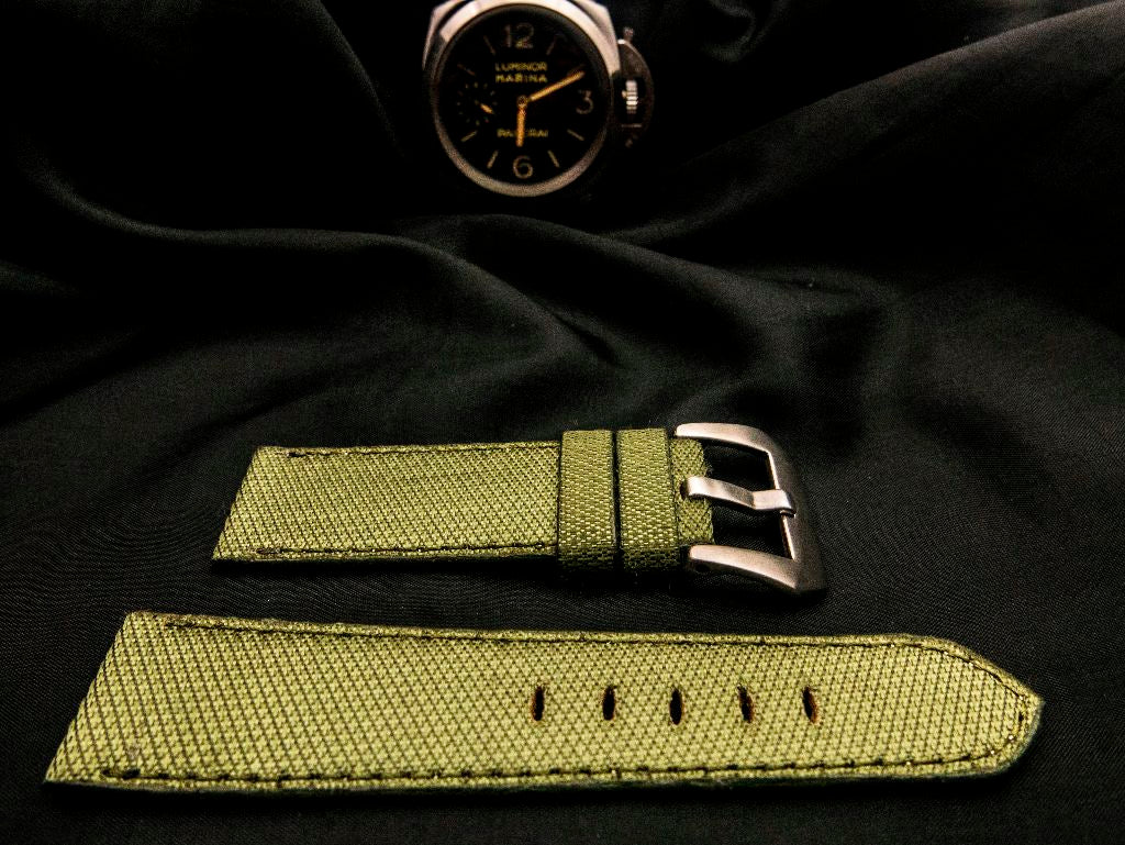 GREEN DENIM LEATHER STRAP - Lac Crado