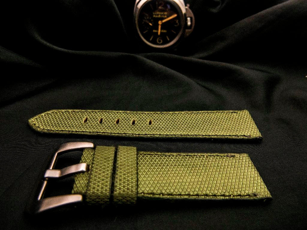 GREEN DENIM LEATHER STRAP - Lac Crado