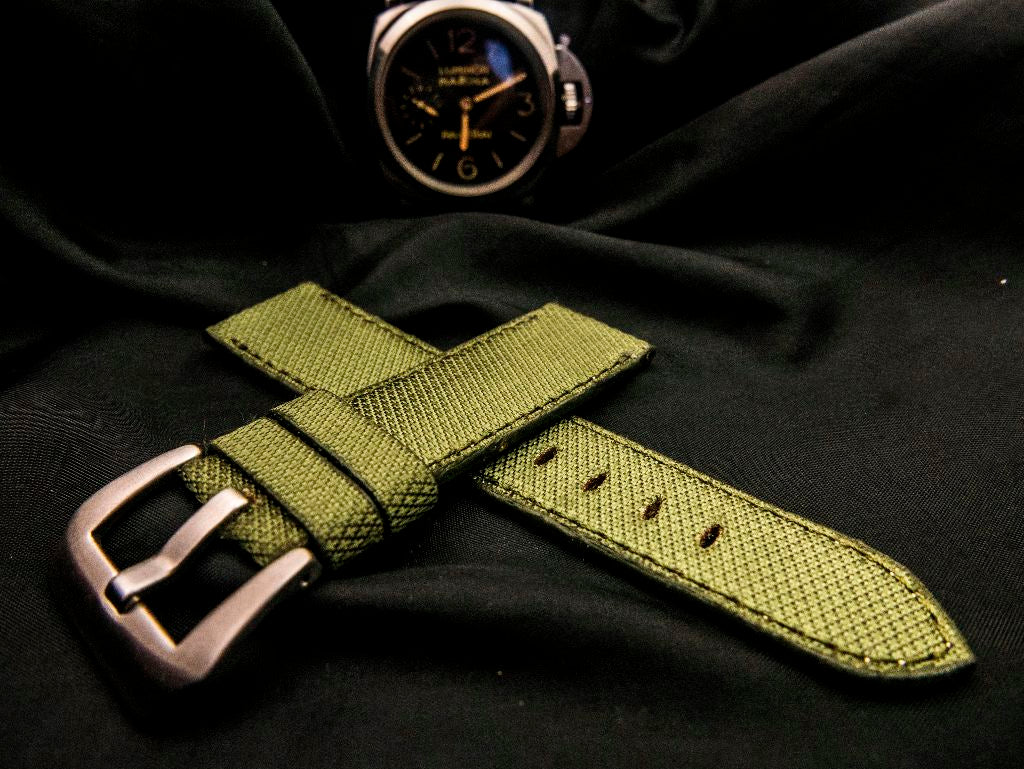 GREEN DENIM LEATHER STRAP - Lac Crado