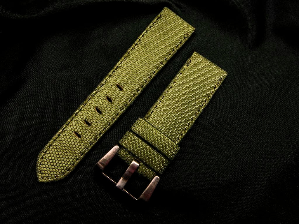 GREEN DENIM LEATHER STRAP - Lac Crado