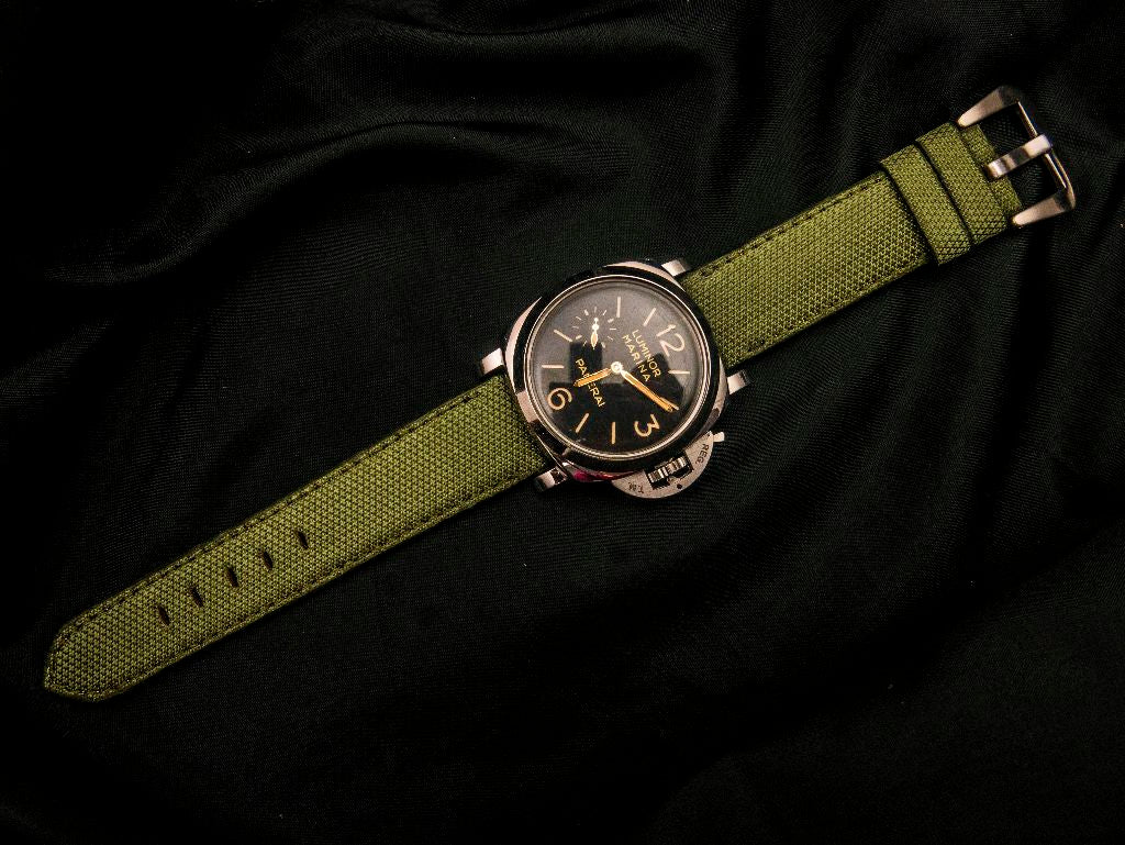 GREEN DENIM LEATHER STRAP - Lac Crado