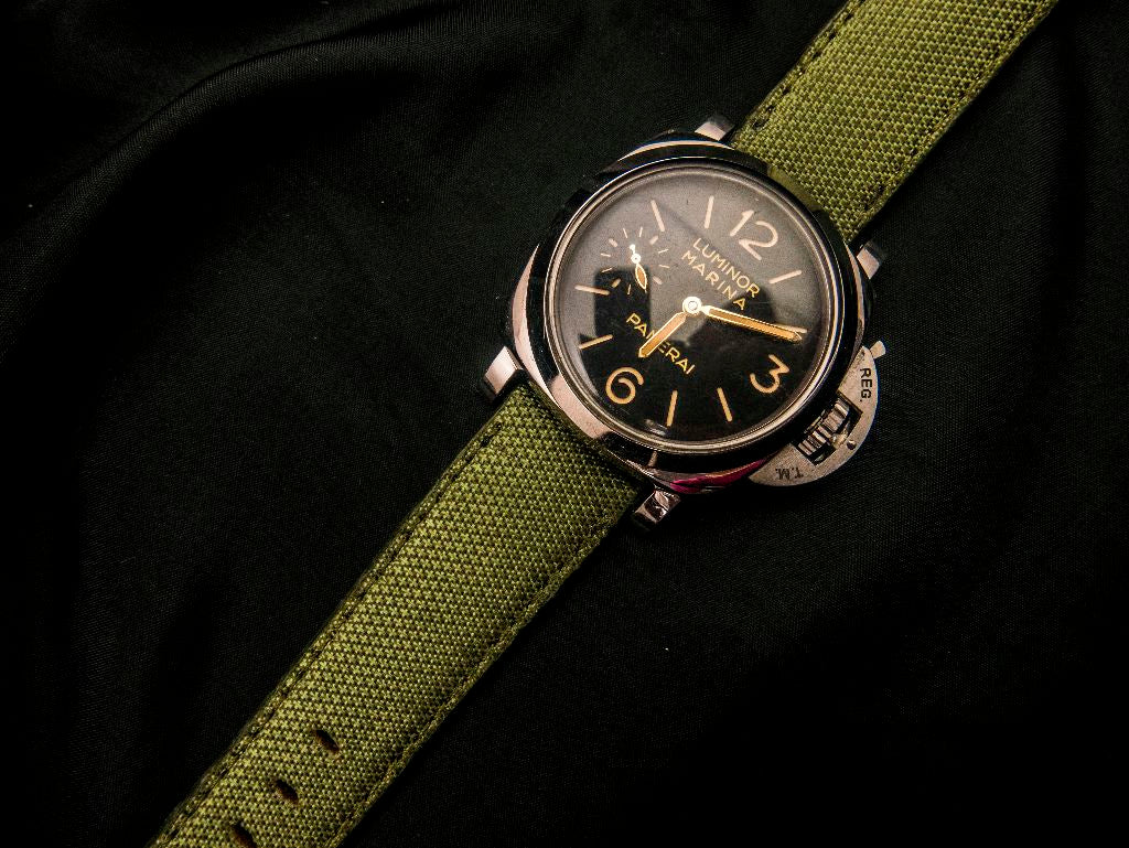 GREEN DENIM LEATHER STRAP - Lac Crado