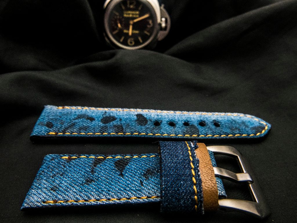 BLUE DENIM LEATHER STRAP - Lac Crado