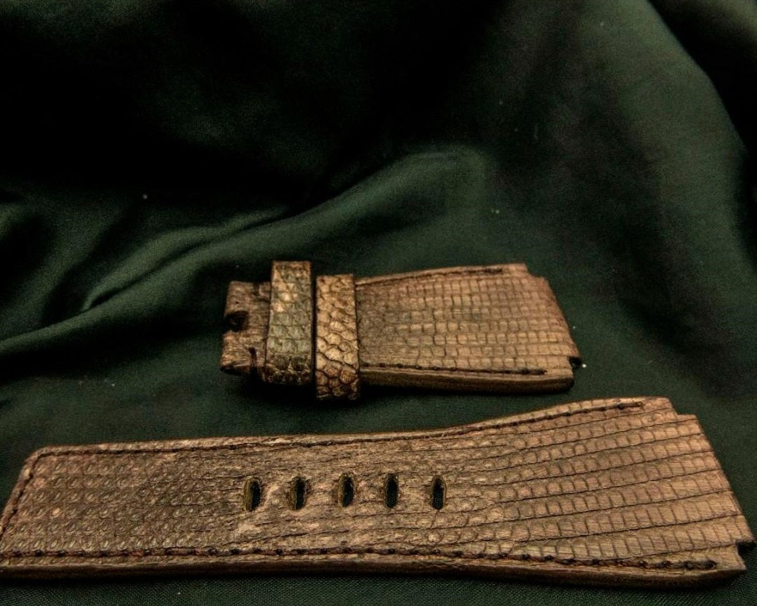 BROWN LIZARD LEATHER STRAP