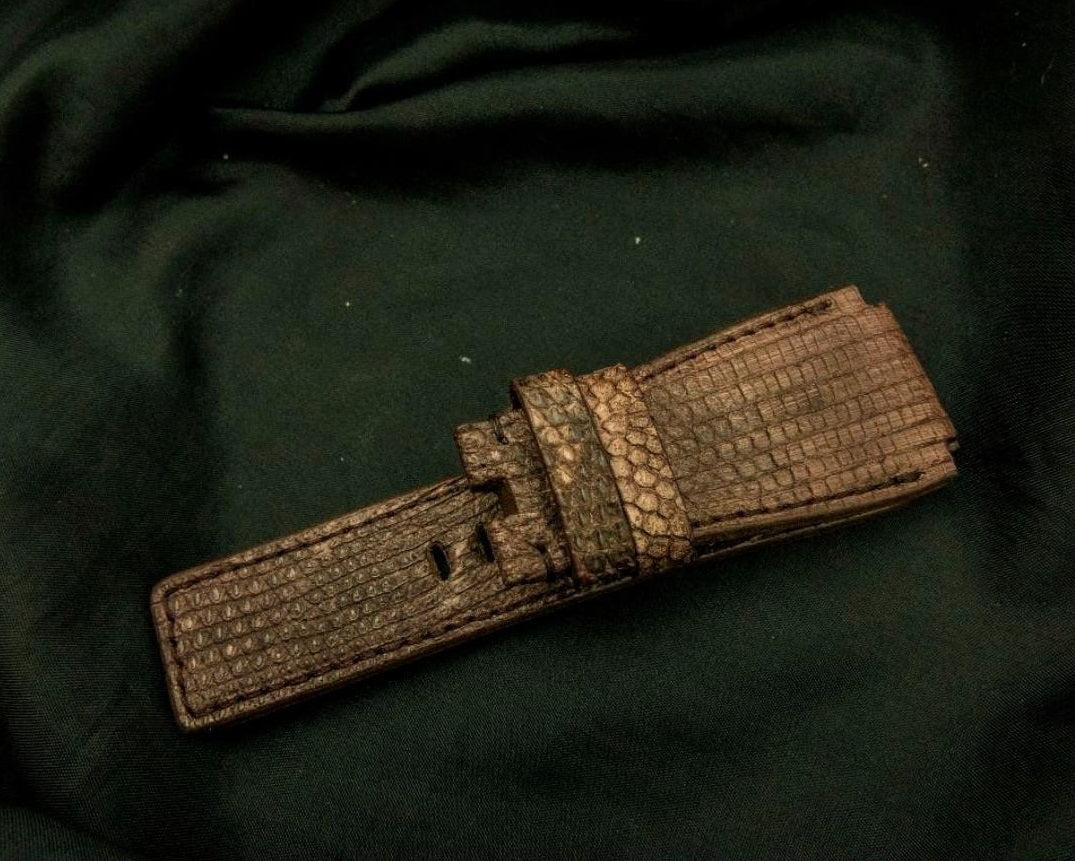 BROWN LIZARD LEATHER STRAP