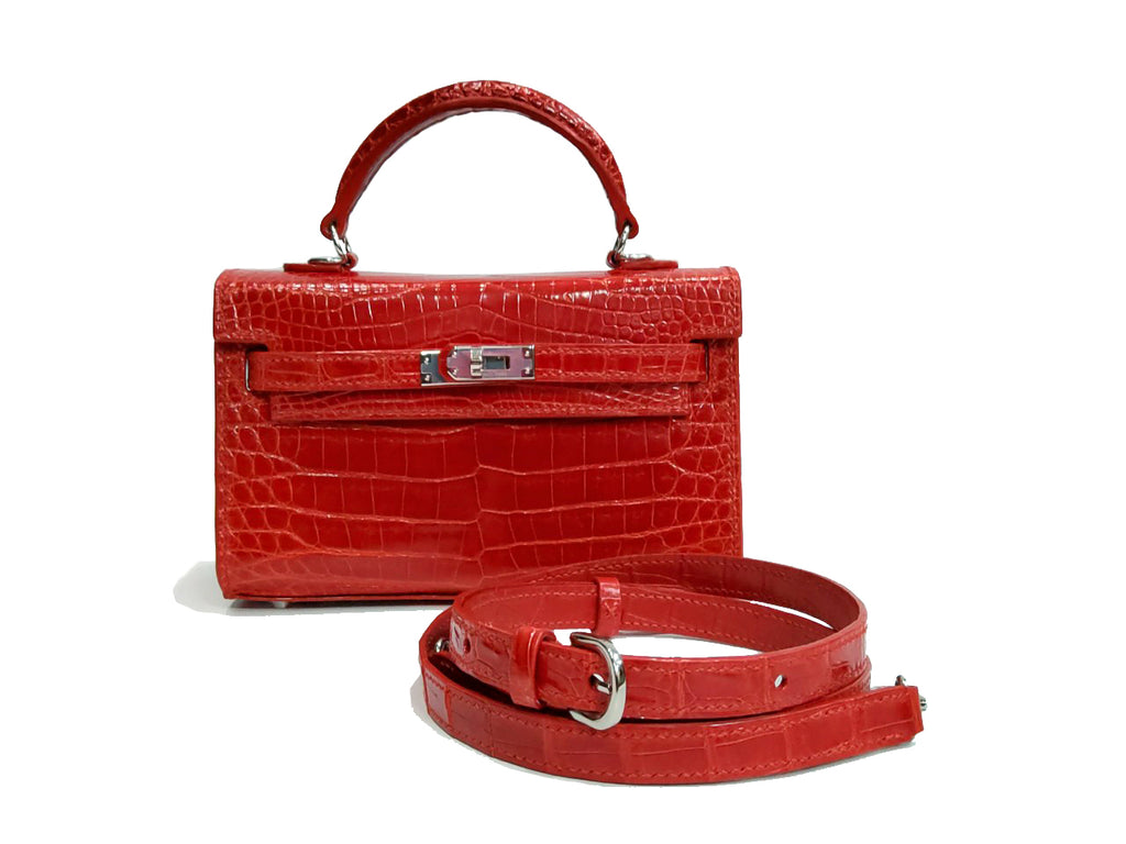 Red hot sale croc handbag