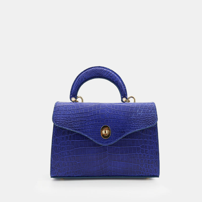 BLUE HANDMADE GENUINE CROCODILE BAG