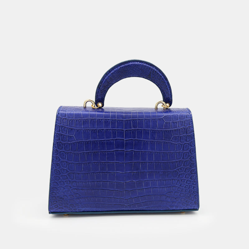 BLUE HANDMADE GENUINE CROCODILE BAG