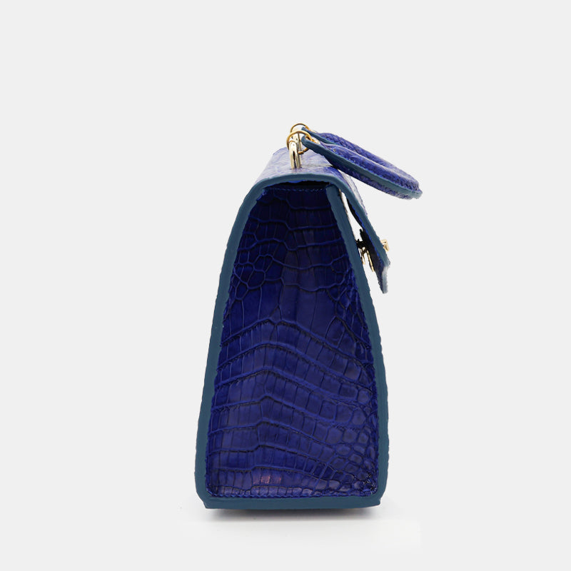 BLUE HANDMADE GENUINE CROCODILE BAG