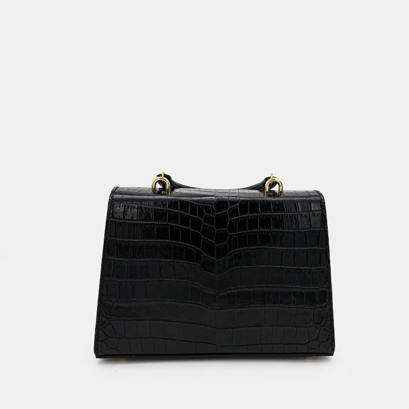 BLACK HANDMADE GENUINE CROCODILE BAG