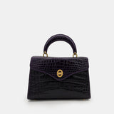 PURPLE HANDMADE GENUINE CROCODILE BAG