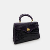 PURPLE HANDMADE GENUINE CROCODILE BAG