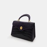 PURPLE HANDMADE GENUINE CROCODILE BAG
