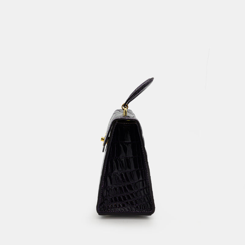 PURPLE HANDMADE GENUINE CROCODILE BAG