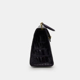 PURPLE HANDMADE GENUINE CROCODILE BAG