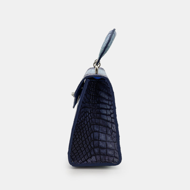 BLUE HANDMADE GENUINE CROCODILE BAG