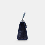 BLUE HANDMADE GENUINE CROCODILE BAG