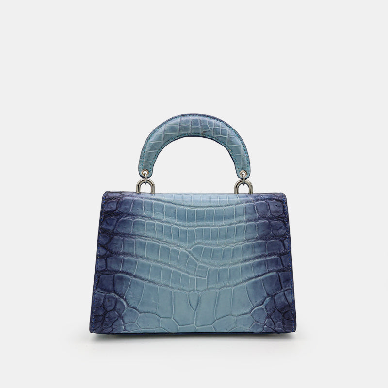 BLUE HANDMADE GENUINE CROCODILE BAG