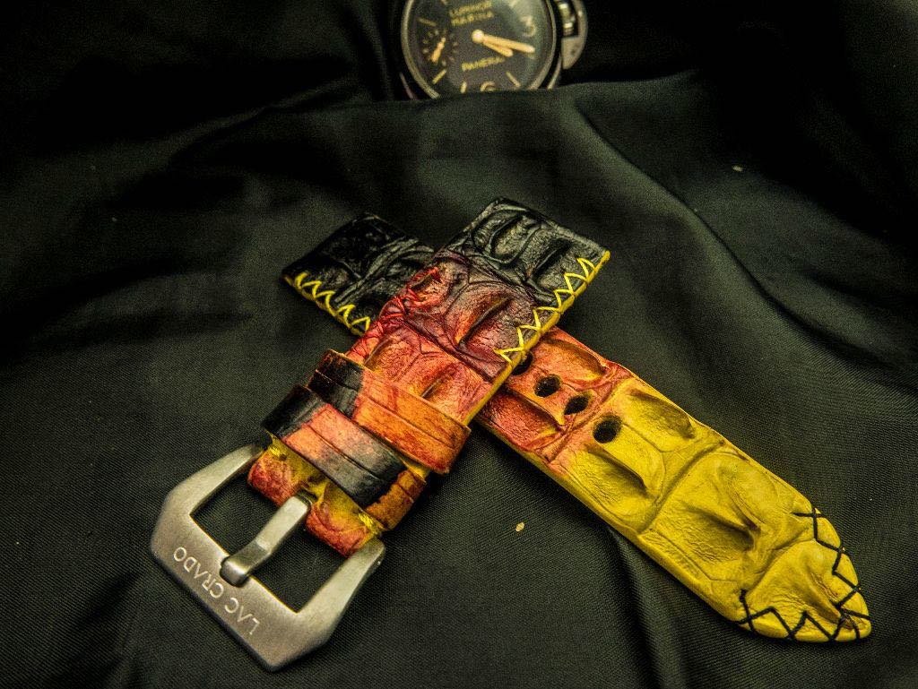 RAINBOW CROCODILE HORNBACK LEATHER STRAP - Lac Crado 