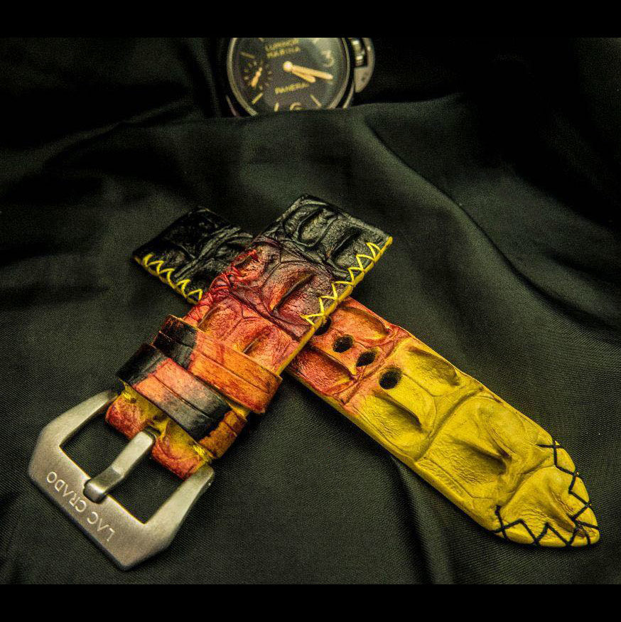 RAINBOW CROCODILE HORNBACK LEATHER STRAP