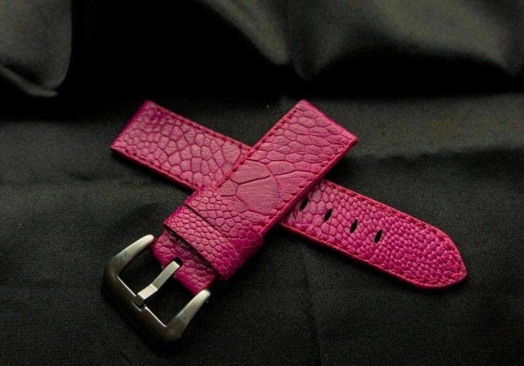 PINK OSTRICH LEATHER STRAP - Lac Crado 