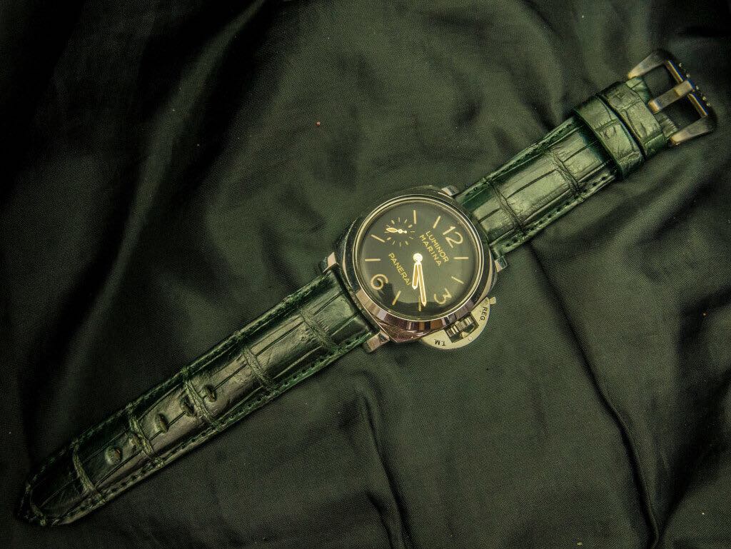 GREEN CROCODILE BELLY LEATHER STRAP - Lac Crado 