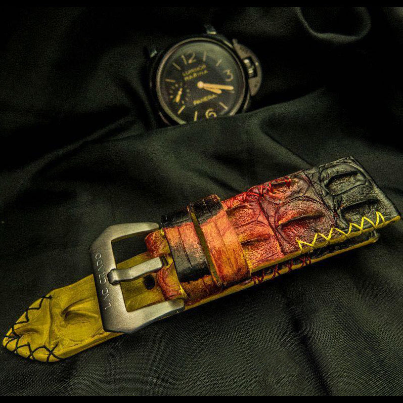 RAINBOW CROCODILE HORNBACK LEATHER STRAP