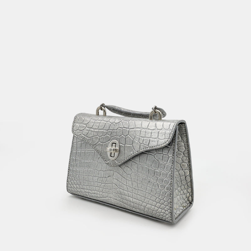 SILVER HANDMADE GENUINE CROCODILE BAG