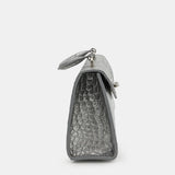 SILVER HANDMADE GENUINE CROCODILE BAG