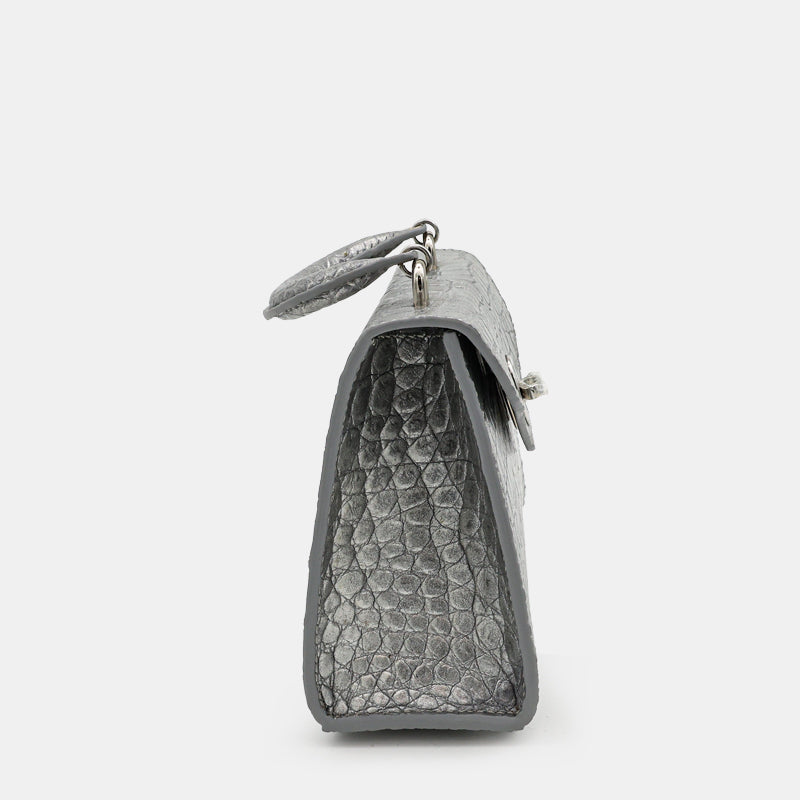 SILVER HANDMADE GENUINE CROCODILE BAG