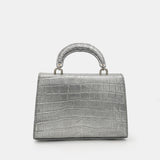SILVER HANDMADE GENUINE CROCODILE BAG