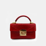 RED HANDMADE GENUINE CROCODILE BAG
