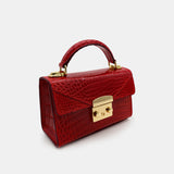 RED HANDMADE GENUINE CROCODILE BAG
