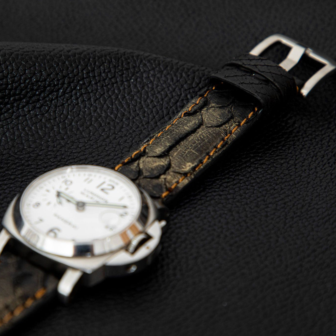 BLACK&GOLD PYTHON LEATHER STRAP