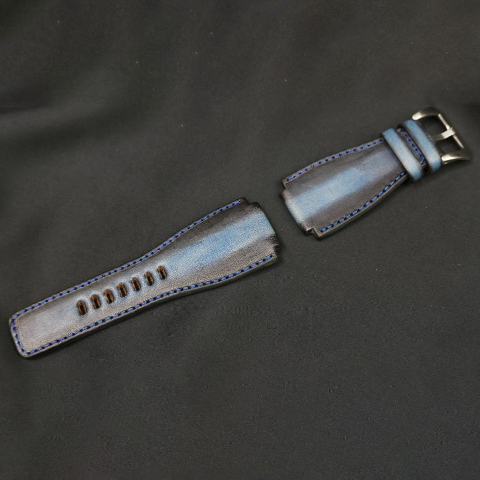 BLACK&BLUE CALF LEATHER STRAP