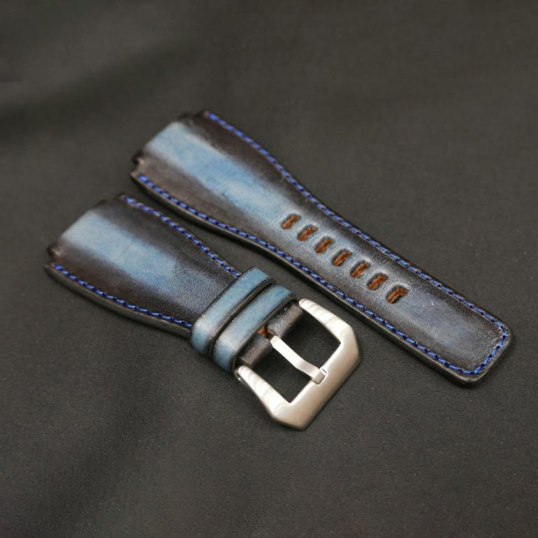 BLACK&BLUE CALF LEATHER STRAP