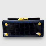 BLUE HANDMADE GENUINE CROCODILE BAG