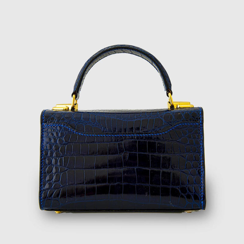 BLUE HANDMADE GENUINE CROCODILE BAG