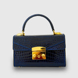 BLUE HANDMADE GENUINE CROCODILE BAG