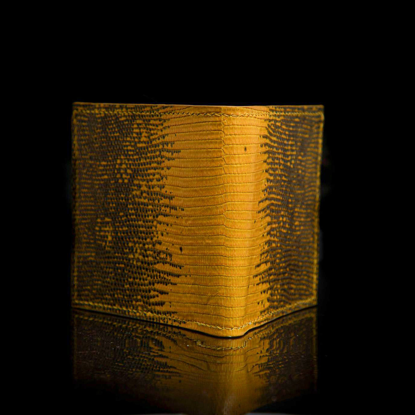 YELLOW LIZARD LEATHER WALLET