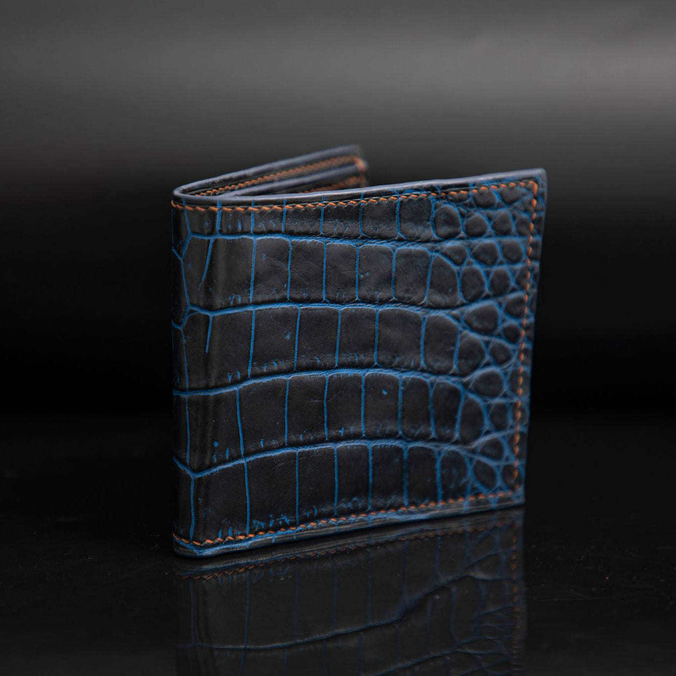 BLUE CROCODILE LEATHER WALLET