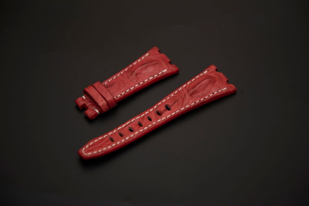 RED CROCODILE HORNBACK LEATHER STRAP