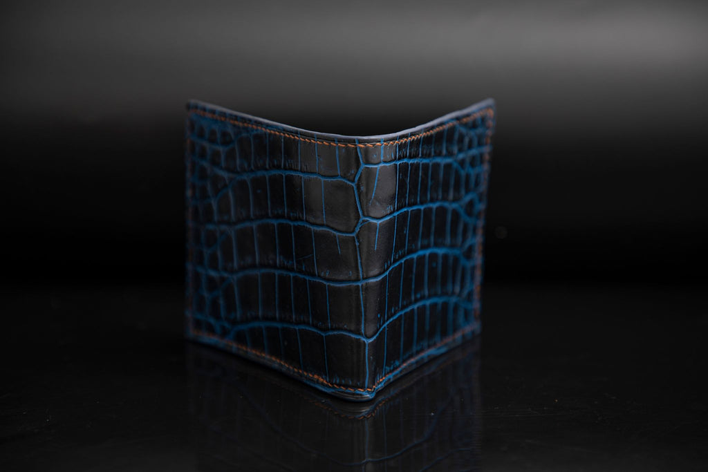 BLUE CROCODILE LEATHER WALLET