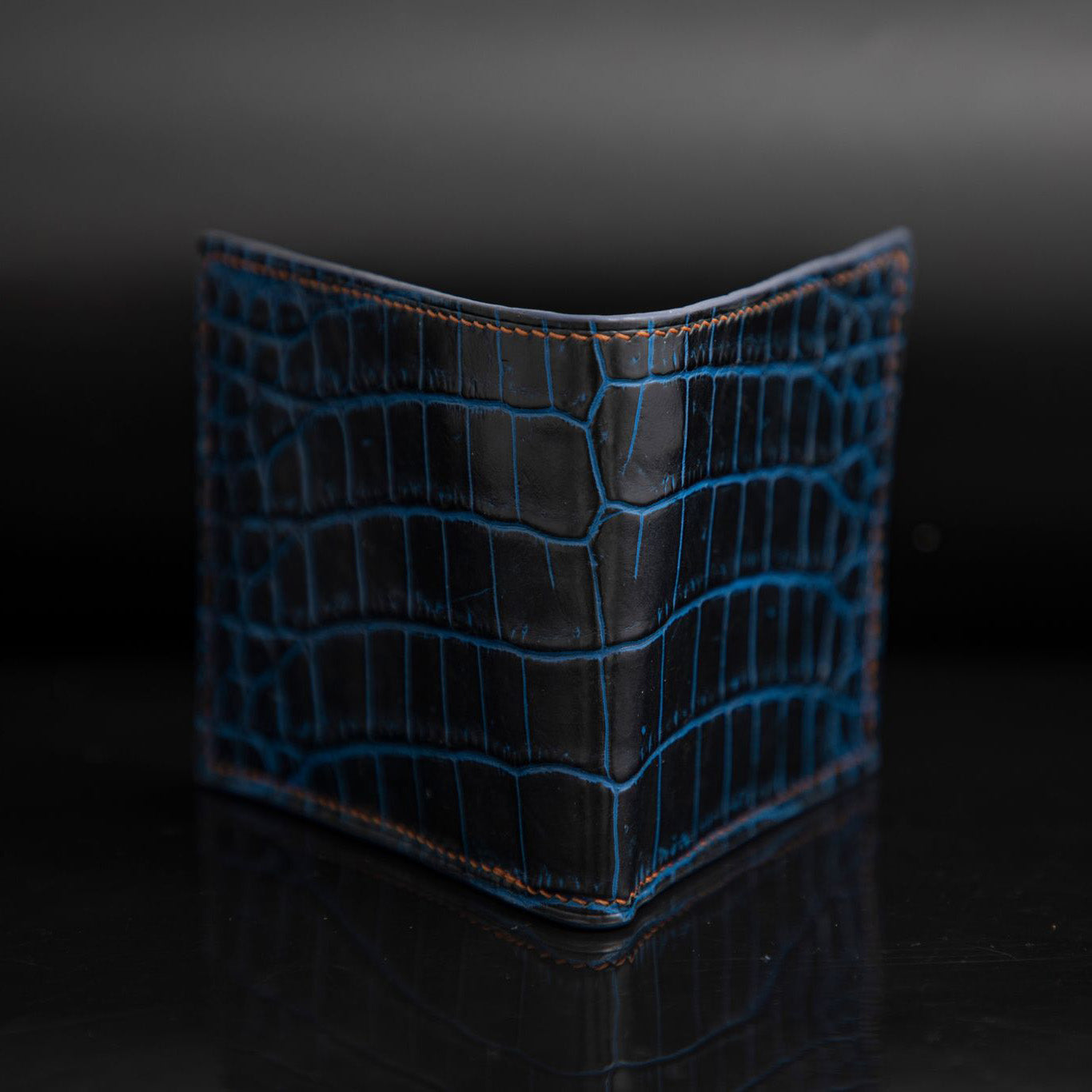 BLUE CROCODILE LEATHER WALLET