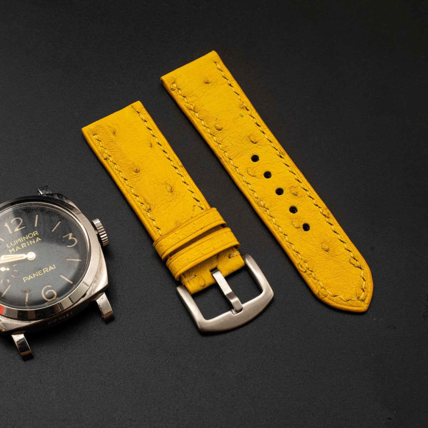 YELLOW OSTRICH LEATHER STRAP