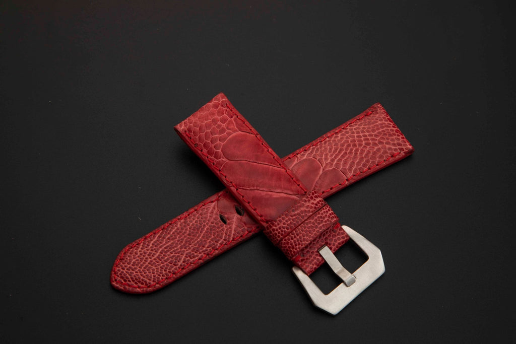 RED OSTRICH LEATHER STRAP