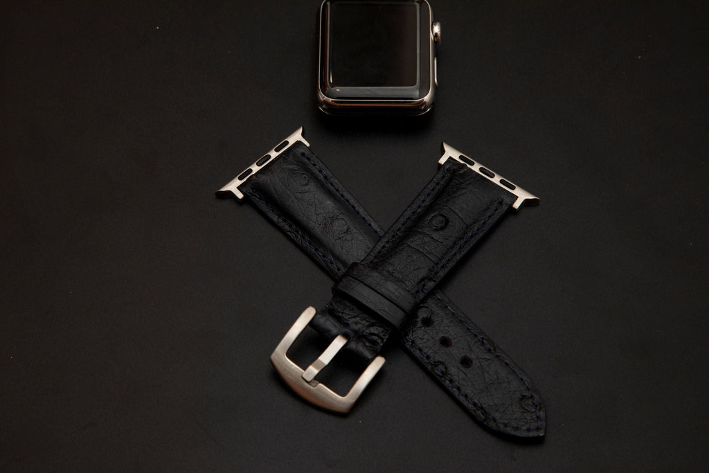 BLACK OSTRICH LEATHER STRAP