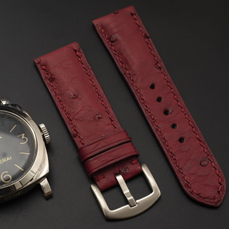 RED OSTRICH LEATHER STRAP